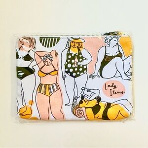 Lady Items Women Illustration Graphic Emily McDowell Zippered Pouch NWT